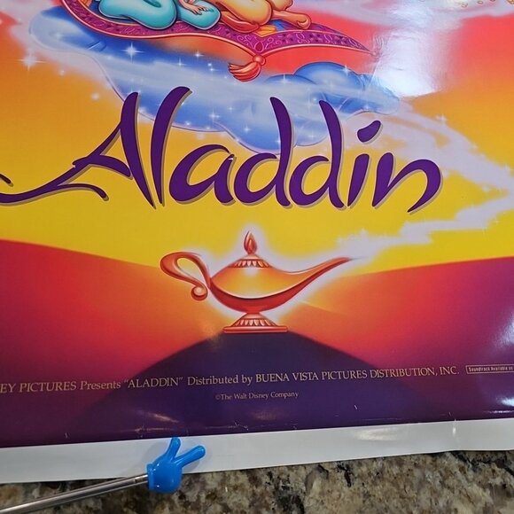 ALADDIN 2 Sided Movie Poster Original DS 27x41 One Sheet DISNEY Animation 1992 - Picture 6 of 13